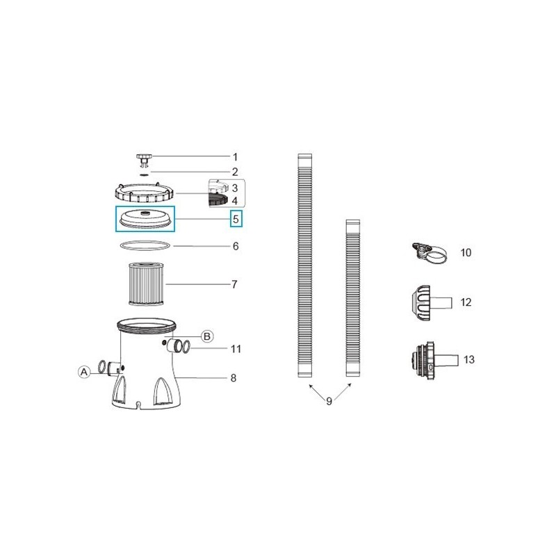 Couvercle pour pompes de filtration Flowclear™ Bestway® (sauf 1 249 / 9 463 l/h) Couvercle pour pompes de filtration Flowclear™ Bestway® (sauf 1 249 / 9 463 l/h)