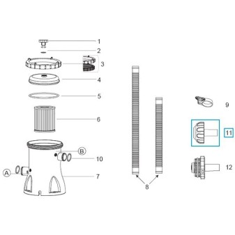 Crépine de refoulement pour piscine Bestway® avec un raccordement de Ø 32 mm (à partir de 2017)