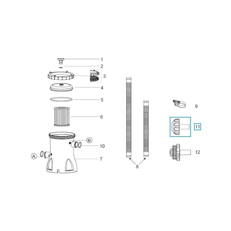 Crépine de refoulement pour piscine Bestway® avec un raccordement de Ø 32 mm (à partir de 2017)
