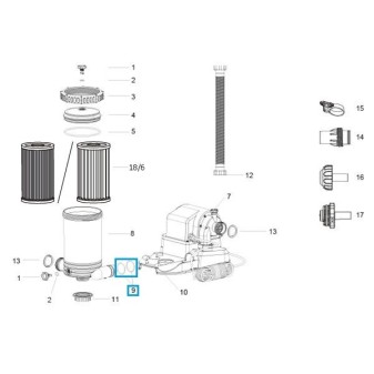 Joint de liaison pour pompe de filtration Flowclear™ Bestway® 9 463 l/h Joint de liaison pour pompe de filtration Flowclear™ Bestway® 9 463 l/h
