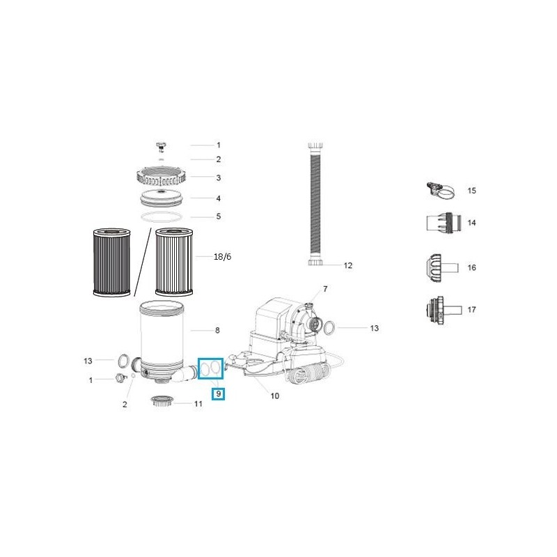 Joint de liaison pour pompe de filtration Flowclear™ Bestway® 9 463 l/h Joint de liaison pour pompe de filtration Flowclear™ Bestway® 9 463 l/h