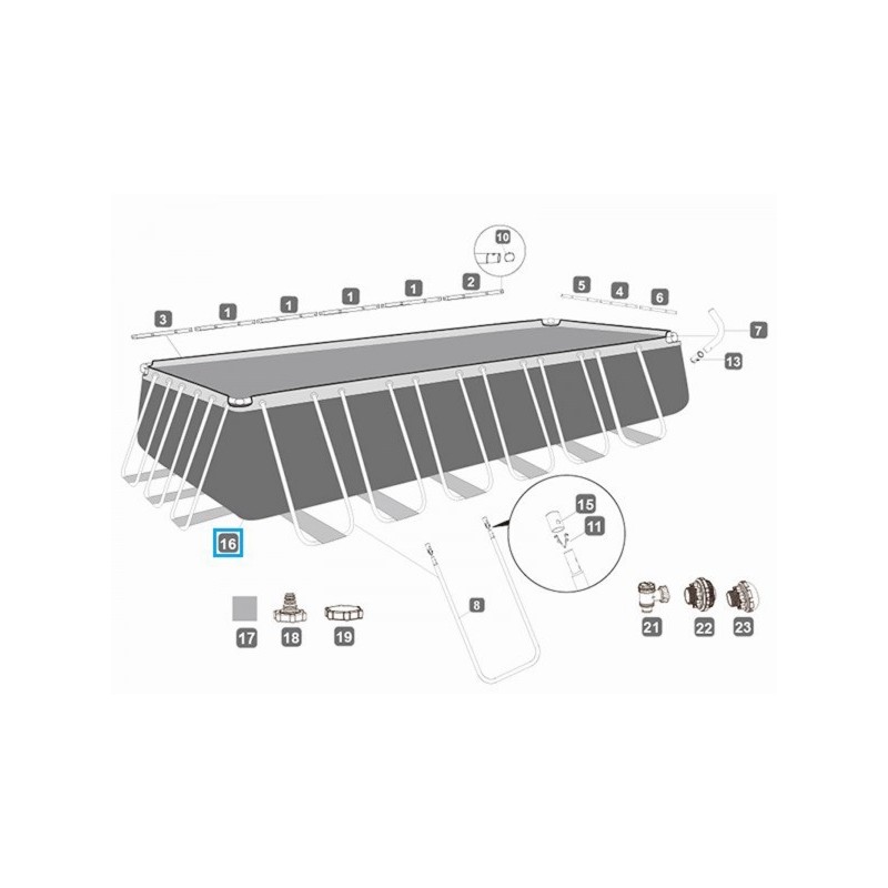 Bâche pour piscine Bestway® 7.32 m x 3.66 m x 1.32 m