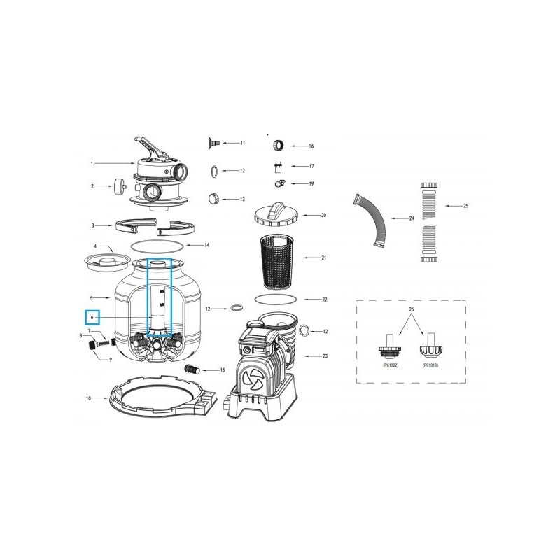Tube plongeur pour système de filtre à sable Flowclear™ Bestway® (58499) 7 571 l/h