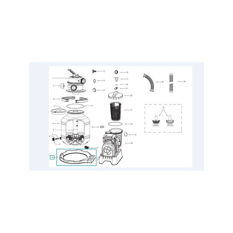 Socle de cuve pour les systèmes de filtre à sable Flowclear™ Bestway® (3 785 / 5 678 l/h | sauf GS)
