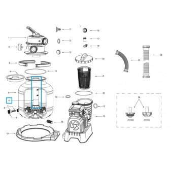 Tube plongeur pour les systèmes de filtre à sable Flowclear™ Bestway® (58486, 58497)
