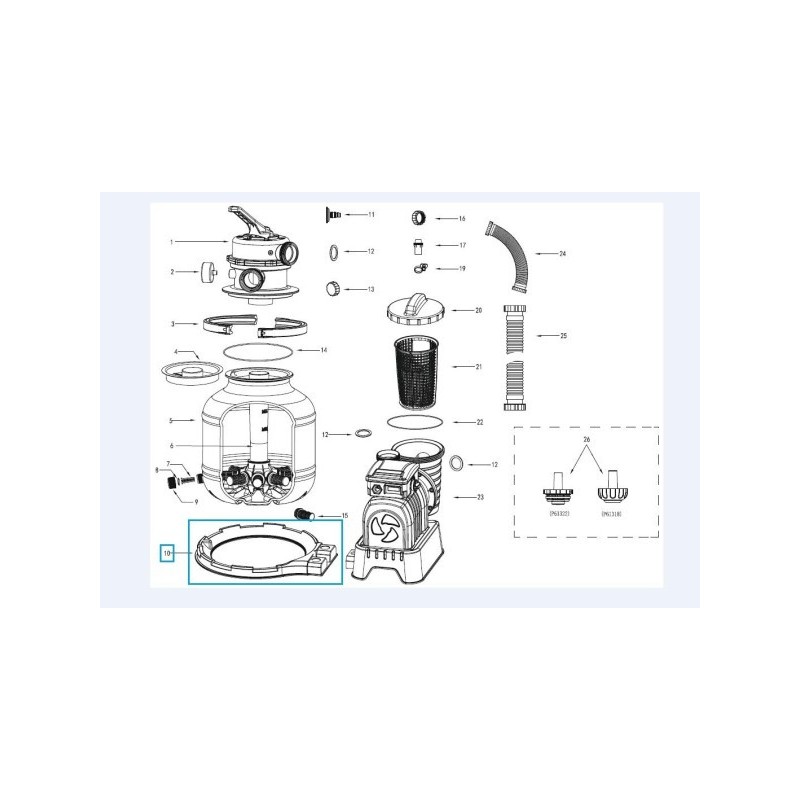 Socle de cuve pour les systèmes de filtre à sable Flowclear™ Bestway® (58486, 58497) EU
