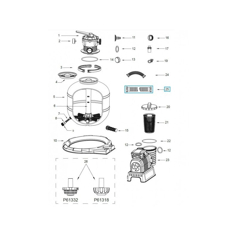 Tuyau pour systèmes de filtre à sable Flowclear™ Bestway® (58499, 58497, 58486 | sauf GS), 300 cm, Ø 38 mm