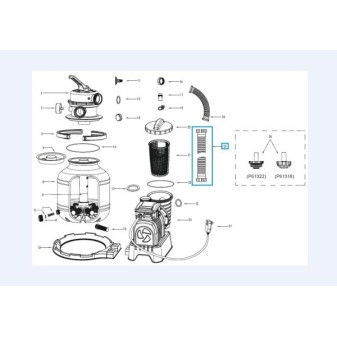 Tuyau d'interconnexion 4.50 m avec écrous pour filtre à sable Flowclear (58499, 58497, 58486 | GS)  - 38 mm