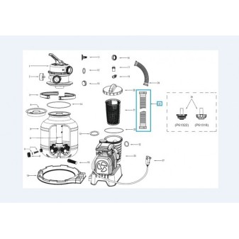 Tuyau de remplacement pour systèmes de filtre à sable Flowclear (58499, 58497, 58486 | GS) Bestway® (450 cm) avec écrou Ø 38 mm
