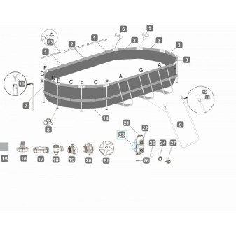 Couvercle boîtier de valve Flowclear  pour piscine Power Steel Comfort Jet Series