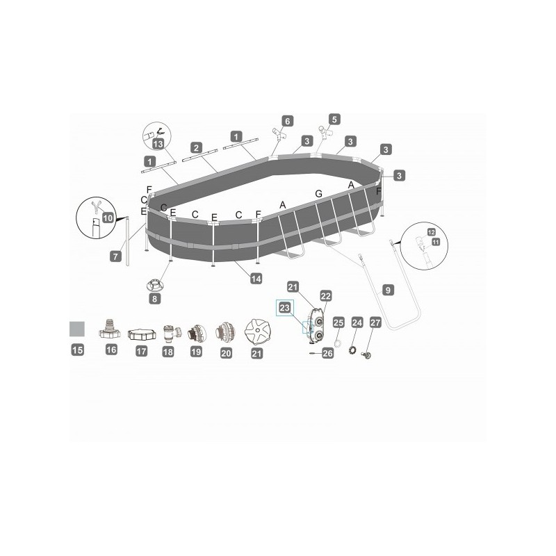 Couvercle de boîtier de valve Flowclear™ pour console de piscine Power Steel™ Comfort Jet Series™ Bestway®