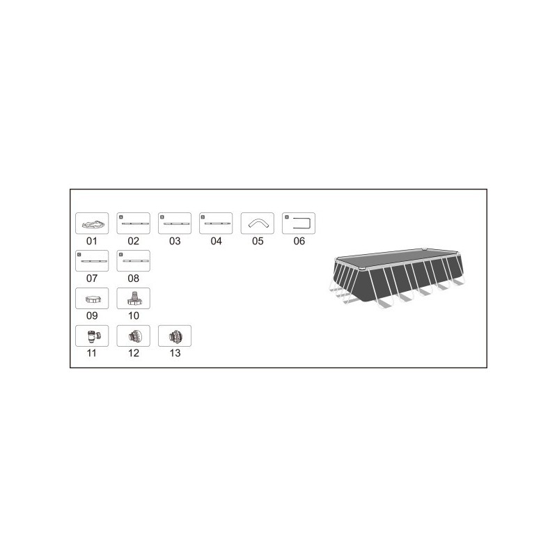 Bâche pour piscine Bestway® 6.40 m x 2.75 m x 1.32 cm