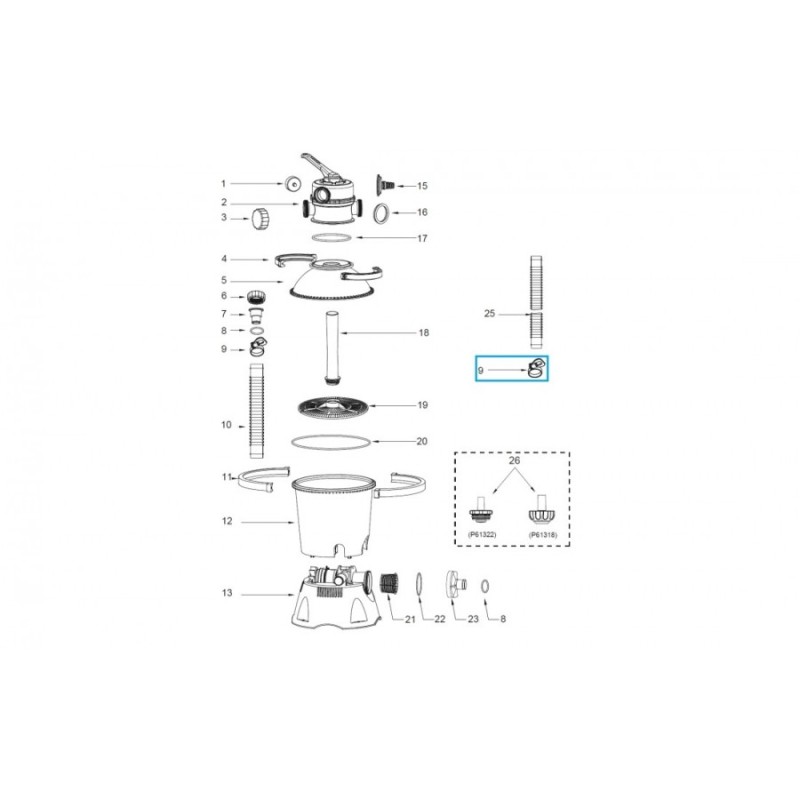 Collier de serrage pour filtres à sable et filtres à cartouche Bestway® ø 32 mm - 4 pièces