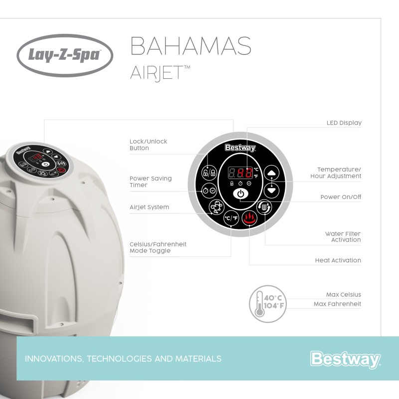 Spa gonflable rond Bahamas AirJet pour 2 à 4 personnes