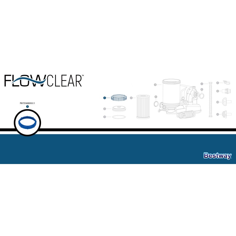 Bague de serrage pour les unités de filtration Flowclear™ Bestway® (9,463 l/h) Bague de serrage pour les unités de filtration Flowclear™ Bestway® (9,463 l/h)
