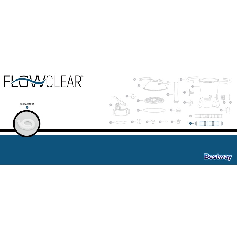 Tuyau Diam 32mm 70 cm pour filtre à sable Flowclear™ Bestway® (2 006 + 3 028 l/h)