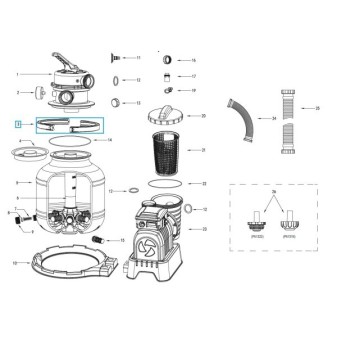 Collier de serrage (supérieur) pour filtre à sable Flowclear