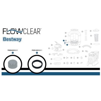 Kit bouchon + joint torique valve de vidange pour filtres à sable et Lay-Z-Spa® Bestway® Kit bouchon + joint torique valve de vidange pour filtres à sable et Lay-Z-Spa® Bestway®