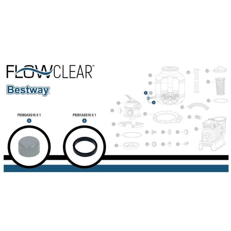 Kit bouchon + joint torique valve de vidange pour filtres à sable et Lay-Z-Spa® Bestway® Kit bouchon + joint torique valve de vidange pour filtres à sable et Lay-Z-Spa® Bestway®