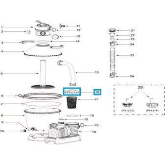 Couvercle de pompe pour filtre à sable Flowclear  - sauf 3 028 l/h