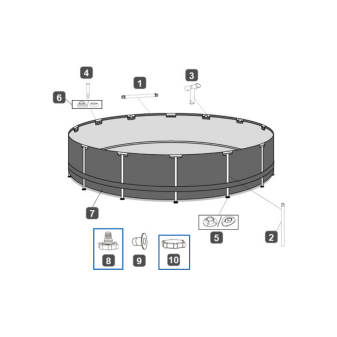 Kit bouchon de valve de vidange et adaptateur pour tuyau d’arrosage pour piscines Bestway®