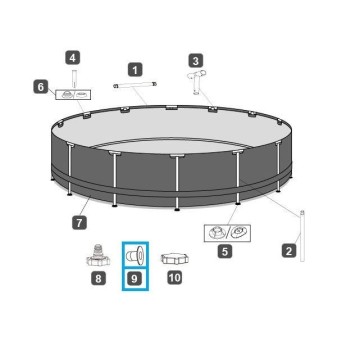 Bouchon d’arrêt pour piscine Bestway® (sauf Hydrium™), tuyau de 32 mm