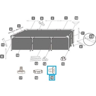Bouchon d’arrêt pour piscine Bestway® (sauf Hydrium™), tuyau de 32 mm