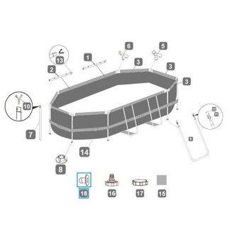Bouchon d’arrêt pour piscine Bestway® (sauf Hydrium™), tuyau de 32 mm