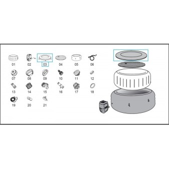 Enveloppe de couverture pour Lay-Z Spa Paris AirJet 196 x 66 cm