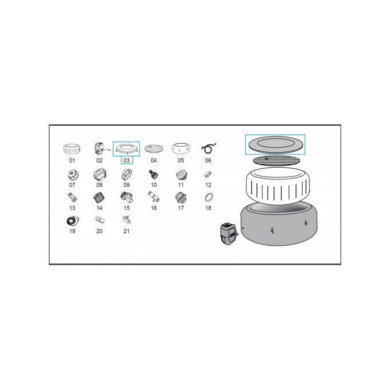 Enveloppe de couverture pour Lay-Z-Spa® Paris AirJet™ 1.96 m x 66 cm Bestway® Enveloppe de couverture pour Lay-Z-Spa® Paris AirJet™ 1.96 m x 66 cm Bestway®