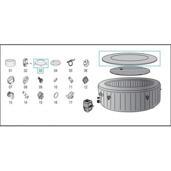 Enveloppe de couverture pour Lay-Z Spa Honolulu AirJet 196 x 71 cm