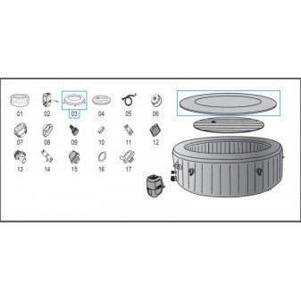 Enveloppe de couverture Lay-Z-Spa® St. Moritz AirJet™ Bestway® 2.16 m x 71 cm