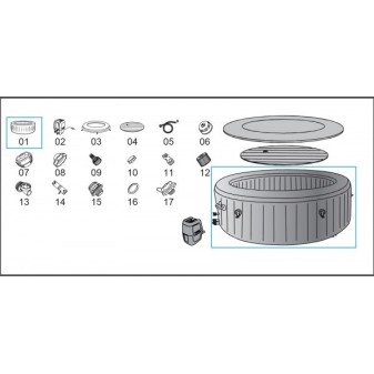 Liner de remplacement pour Lay-Z Spa® Milan Airjet Plus™ Bestway® 1.96 m x 71cm Liner de remplacement pour Lay-Z Spa® Milan Airjet Plus™ Bestway® 1.96 m x 71cm