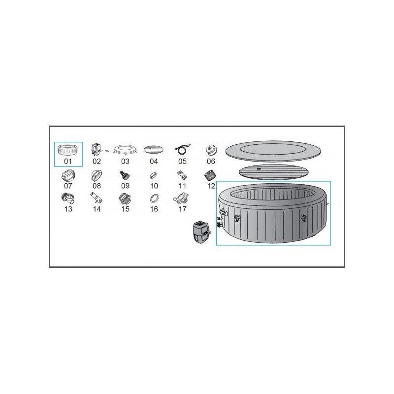 Liner de remplacement pour Lay-Z Spa® Milan Airjet Plus™ Bestway® 1.96 m x 71cm Liner de remplacement pour Lay-Z Spa® Milan Airjet Plus™ Bestway® 1.96 m x 71cm