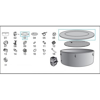 Enveloppe de couverture Lay-Z Spa® Vancouver AirJet Plus™ Bestway® 1.55 m x 60 cm Enveloppe de couverture Lay-Z Spa® Vancouver AirJet Plus™ Bestway® 1.55 m x 60 cm