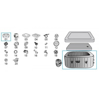 Liner de remplacement pour Lay-Z Spa® Hawaii HydroJet Pro™ 180 x 180 x 71 cm Bestway®