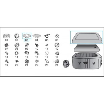 Enveloppe de couverture Lay-Z- Spa Maldives HydroJet 201 x 201 x 80cm