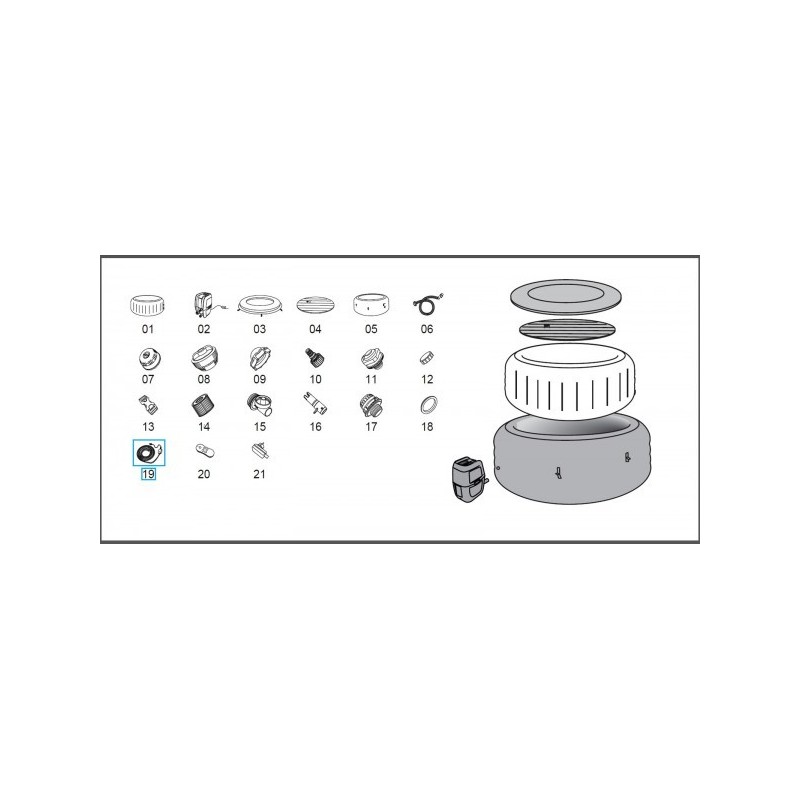 Bande LED de rechange pour LAY-Z-SPA® Paris et Hollywood AirJet™ Bestway®, câble inclus (à partir de 2022)