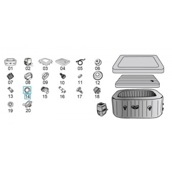 Bouchon d'arrêt pour LAY-Z-SPA® HydroJet Pro™ Bestway® (convient uniquement aux modèles à partir de 2021)