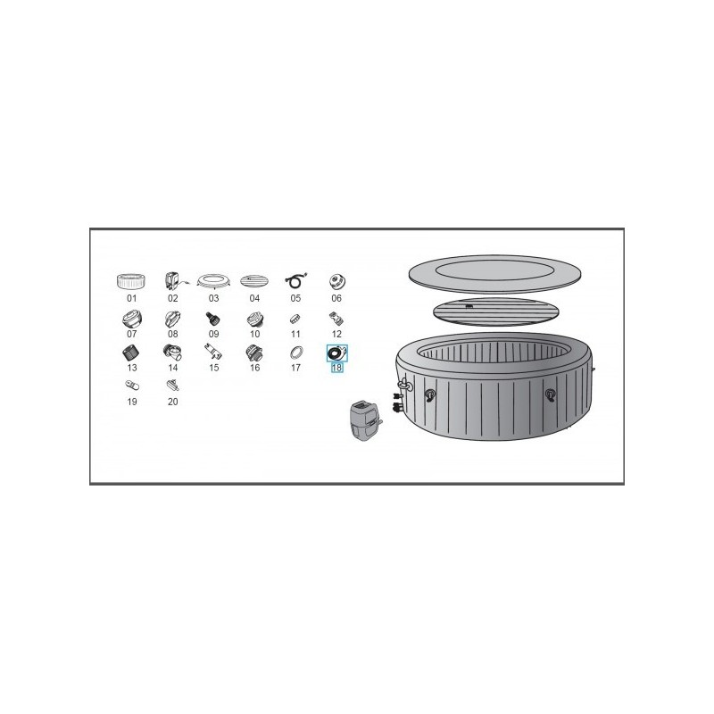 Bande LED de rechange pour LAY-Z-SPA® Bali Bestway®, câble inclus (à partir de 2022)