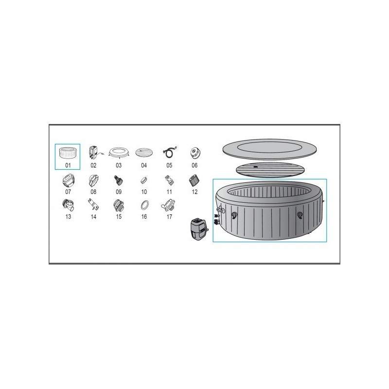 Liner de remplacement Lay-Z Spa® Miami Airjet™ 1.80 m x 66 cm Bestway®