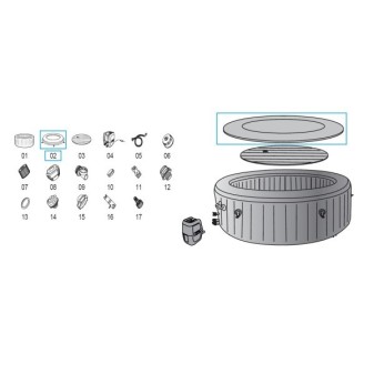 Enveloppe de couverture Lay-Z-Spa® Bahamas AirJet™ Bestway® 1.80 m x 66 cm Enveloppe de couverture Lay-Z-Spa® Bahamas AirJet™ Bestway® 1.80 m x 66 cm