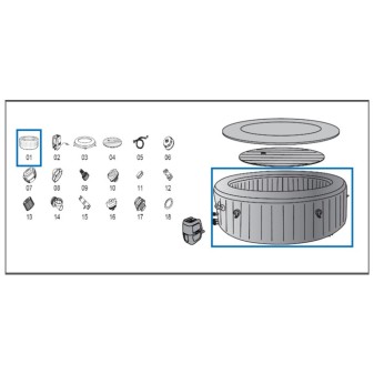 Liner spa de remplacement pour Lay-Z- Spa™ Tahiti Airjet™ Bestway® 180 x 66 cm, 2 - 4 personnes