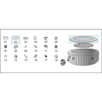 Enveloppe de couverture Lay-Z-Spa® Tahiti AirJet™ Bestway® 1.80 m x 66 cm