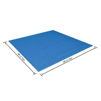 Tapis de sol carré 274 x 274 cm pour piscine hors-sol ronde 244 x 244 cm