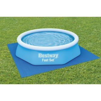 Tapis de sol carré 274x274 cm pour piscine hors sol ronde 244x244 cm