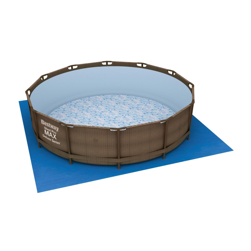Tapis de sol carré 396x396cm pour piscine hors sol diamètre max 366 cm