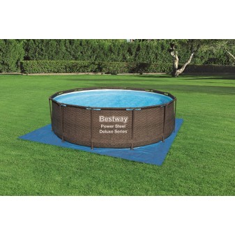 Tapis de sol carré 396x396cm pour piscine hors sol diamètre max 366 cm
