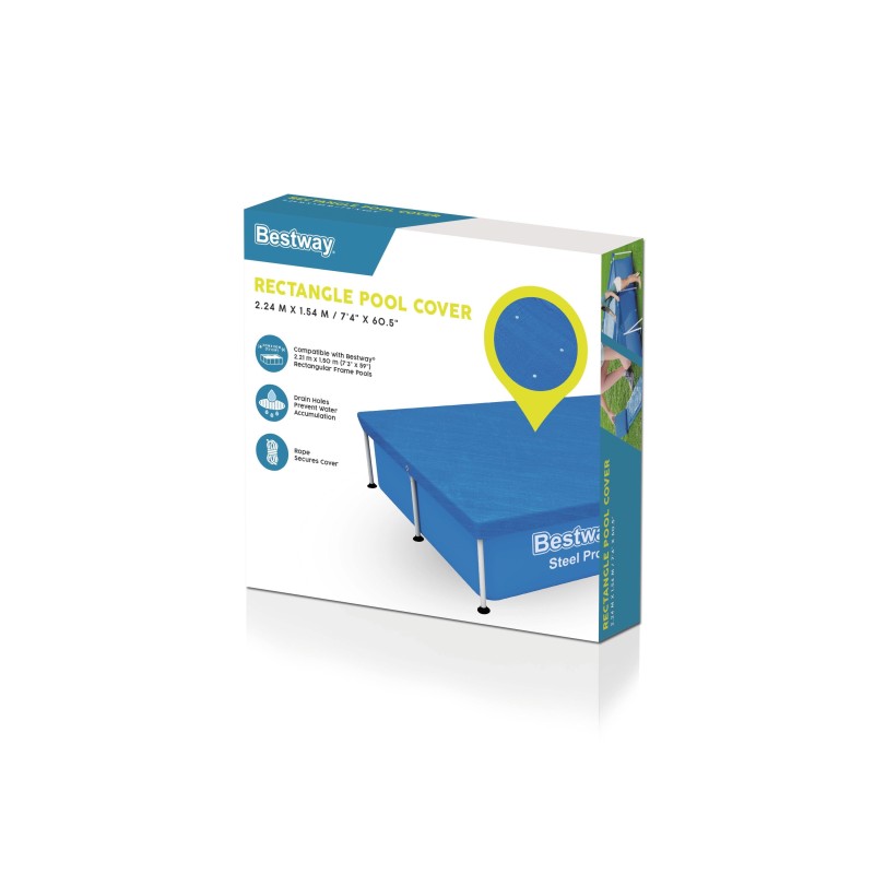 Bâche 4 saisons rectangle 224x154cm pour piscine Steel Pro 221x150cm Bâche 4 saisons rectangle 224x154cm pour piscine Steel Pro 221x150cm