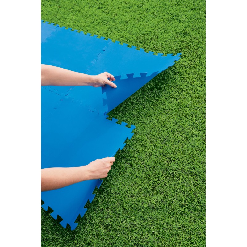 Lot de 9 tapis de protection 50 x 50 cm - bleu